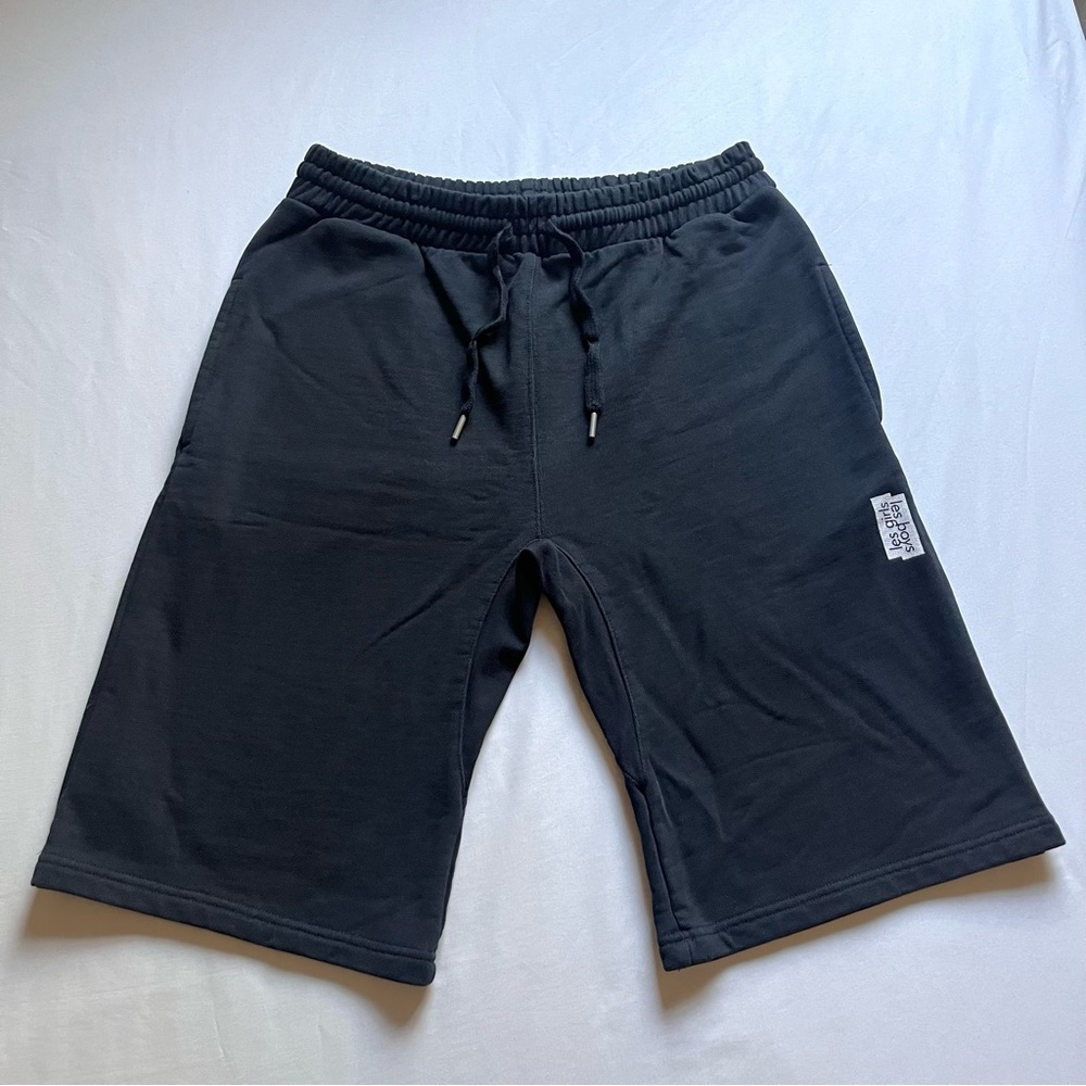 LES GIRLS LES BOYS black‎ knit elastic drawstring shorts